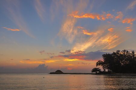 Stunning scenery sunrise surrounding Kuala Ibai Beach located in Terengganu, Malaysiaの写真素材