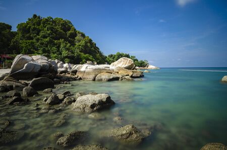 beauty in nature, Pangkor Island located in Perak State, Malaysia under bright sunny day and cloudy skyの写真素材