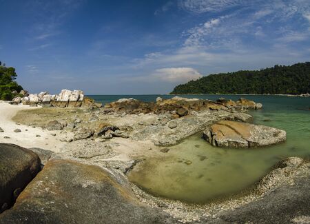 beauty in nature, Pangkor Island located in Perak State, Malaysia under bright sunny day and cloudy skyの写真素材