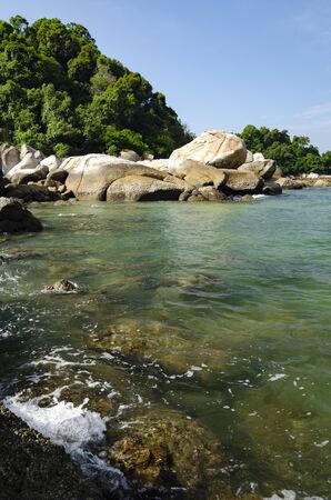beauty in nature, Pangkor Island located in Perak State, Malaysia under bright sunny day and cloudy skyの写真素材