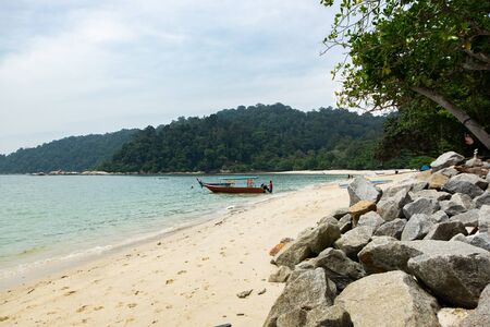 the beauty of nature surrounding Pangkor Island located in Perak State, Malaysia under bright sunny dayの写真素材