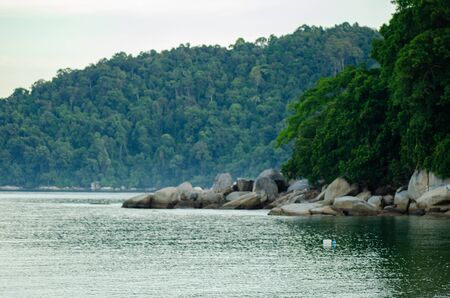 blurred image,beauty of nature surrounding Pangkor Island located in Perak State, Malaysia under bright sunny dayの写真素材