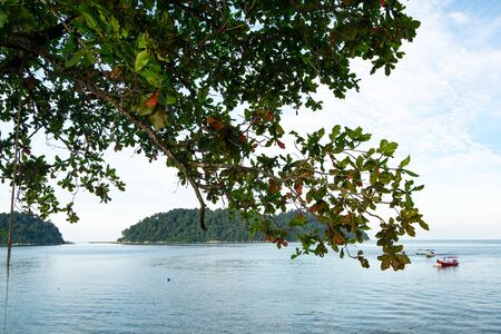 beauty of nature surrounding Pangkor Island located in Perak State, Malaysia under bright sunny dayの写真素材