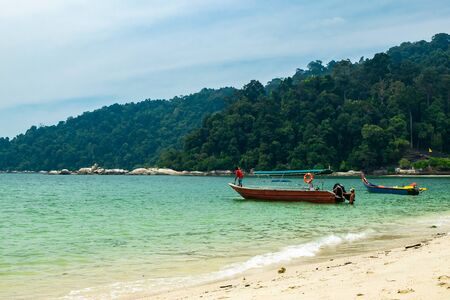 beauty of nature surrounding Pangkor Island located in Perak State, Malaysia under bright sunny dayの写真素材