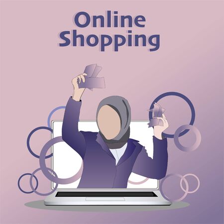 Concept of Digital marketing and marketplace, cropped hand holding smartphoneのイラスト素材