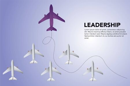 Motivational and business success concept, word Leadership and description on the right for templateのイラスト素材