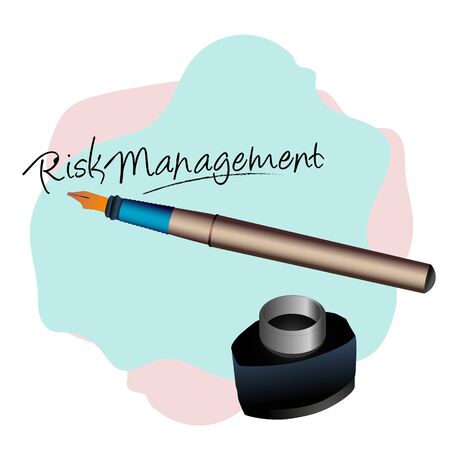 Idea of business and market or education, word RISK MANAGEMENT written on white spaceのイラスト素材