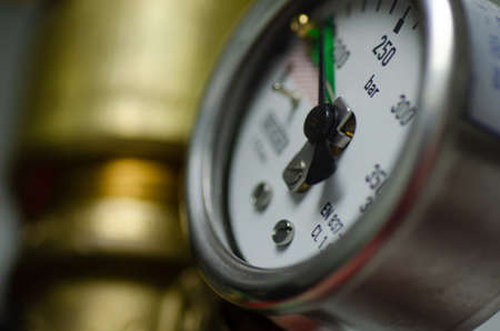 fire suppression gauge in the data center. closeup image and shallow depth of field backgroundの写真素材