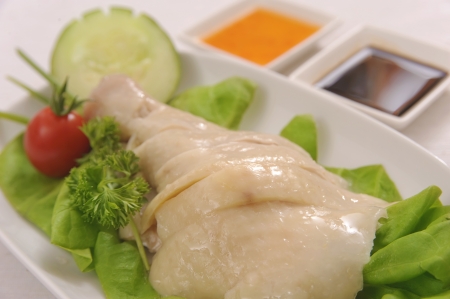 Asian steamed chicken drumstickの写真素材