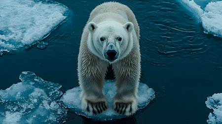 Polar bear on the pack iceの素材