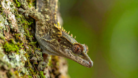 Close-up of a lizard on a tree in Costa Rica.の素材