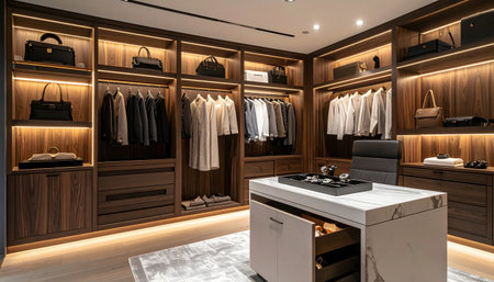 luxury and fashionable different clothes store in modern mallの素材