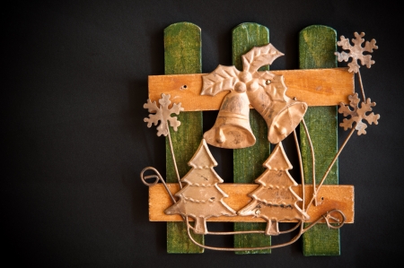 Christmas ornament on black の写真素材