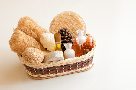 Spa accessories for massage and exfoliation の写真素材