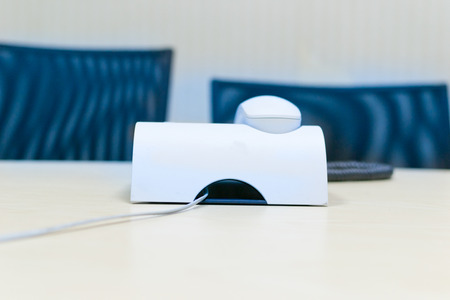 phone on  desk of officeの写真素材