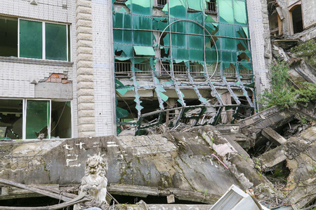 earthquake  house after May 12,2008  at beichuan,mianyang,chinaのeditorial素材