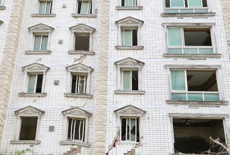 earthquake  house after May 12,2008  at beichuan,mianyang,chinaのeditorial素材