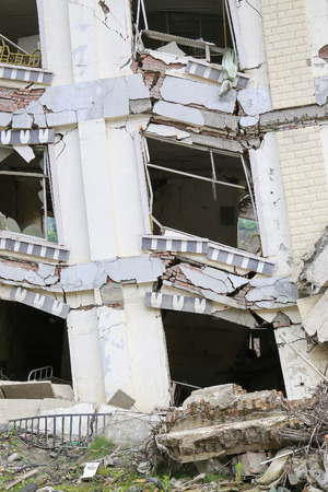 earthquake  house after May 12,2008  at beichuan,mianyang,chinaのeditorial素材