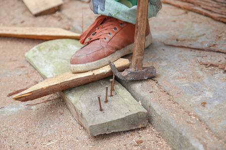 hammer with nail
