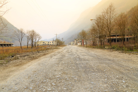 gravel road outdoorの写真素材