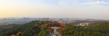 Chinese ancient architecture with blue skyのeditorial素材