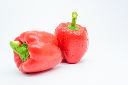 red pepper on white backの写真素材