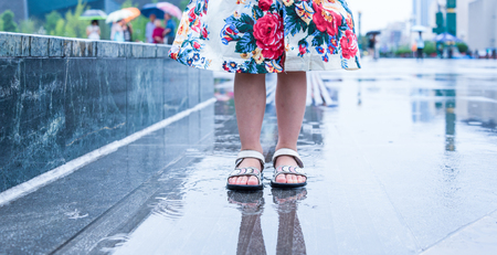 girl foot standの写真素材