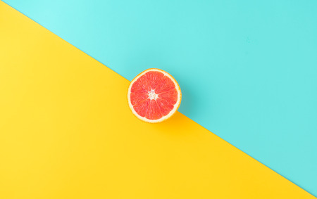 Grapefruit on colorful backgroundの写真素材
