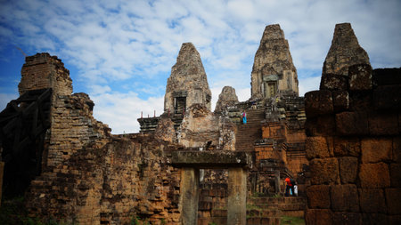 Pre Rup temple at Angkor, Cambodiaの写真素材