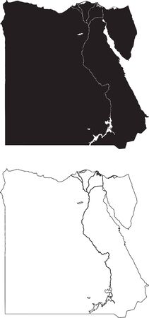Vector of Egypt Map. Black silhouette - ID:1-145940902 - Royalty Free ...