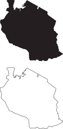 Vector of Tanzania Map. Black silhouette - ID:1-145514653 - Royalty ...