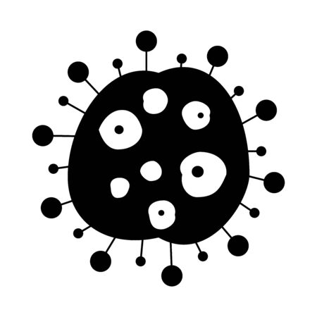 Virus Covid-19 Germs Black Icon Pictogram Illustration.のイラスト素材