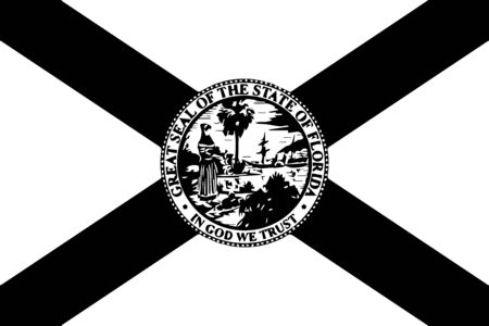 Florida FL State Flag. America. Black and white Vector File.のイラスト素材