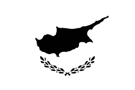 Cyprus Flag Black and White. Country National Emblem Banner. Monochrome Grayscale EPS Vector File.のイラスト素材