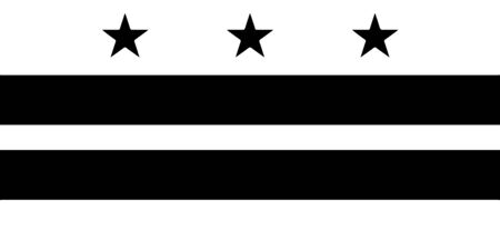 Flag of Washington, D.C. District of Columbia. Black and white EPS Vector File.のイラスト素材