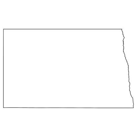 North Dakota ND state Maps. Black outline map isolated on a white background. EPS Vectorのイラスト素材
