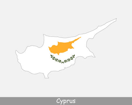 Cyprus Map Flag. Map of Cyprus with the Cypriot national flag isolated on white background. Vector Illustration.のイラスト素材