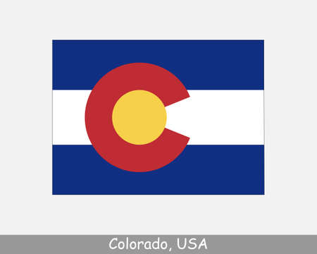 Colorado Map Flag. Map of CO, USA with the state flag isolated on white background. United States, America, American, United States of America, US State. Vector illustration.のイラスト素材
