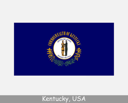 Kentucky USA State Flag. Flag of KY, USA isolated on white background. United States, America, American, United States of America, US State. Vector illustration.のイラスト素材