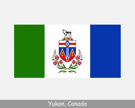Yukon Canada Flag. Canadian Territory Banner. Flag of YT, CA.のイラスト素材