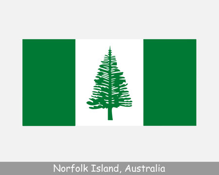 Norfolk Island Flag. External territory of Australia. Australian Territory.のイラスト素材