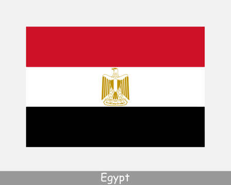 National Flag of Egypt. Egyptian Country Flag. Arab Republic of Egypt Detailed Banner. EPS Vector Illustration Cut Fileのイラスト素材