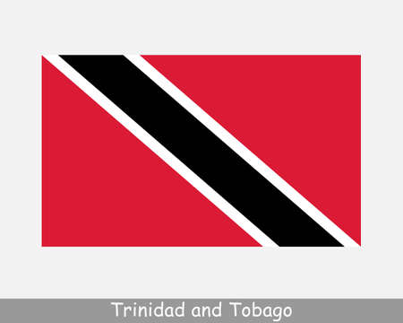 National Flag of Trinidad and Tobago. Trinbagonian Country Flag. Republic of Trinidad and Tobago Detailed Banner. EPS Vector Illustration Cut Fileのイラスト素材