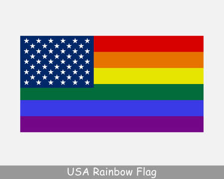 American Rainbow Flag. USA Gay Pride Flag, America LGBTQ Flag. EPS Vector Illustration Cut Fileのイラスト素材