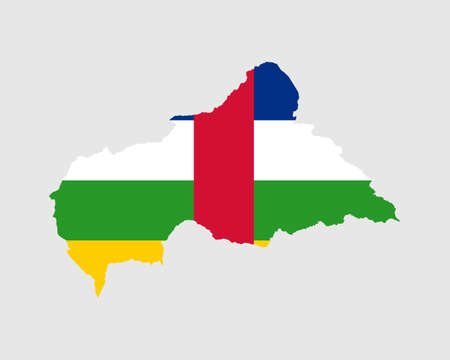 Central African Republic Map Flag. Map of Central African Republic with country flag. Vector Illustration.のイラスト素材