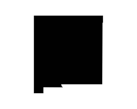 New Mexico US Map. NM USA State Map. Black and White New Mexican State Border Boundary Line Outline Geography Territory Shape Vector Illustration EPS Clipartのイラスト素材