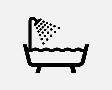 Bathtub Shower Illustrationのイラスト素材
