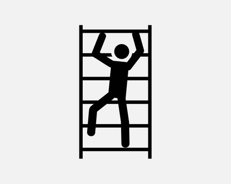Ladder Man Climb Stairs Illustrationのイラスト素材