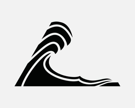 High Waves Icon Tsunami Illustrationのイラスト素材