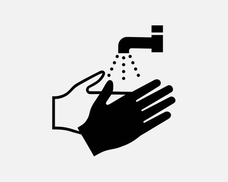 Wash Hands. Hand Washing Water Tap Illustration Vectorのイラスト素材